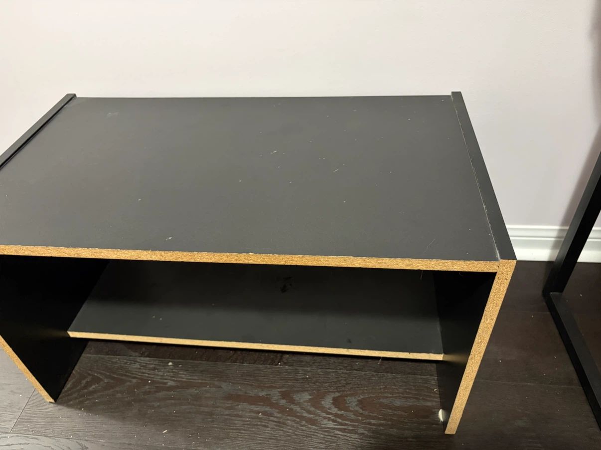 Black Two-Tier Shelf Unit