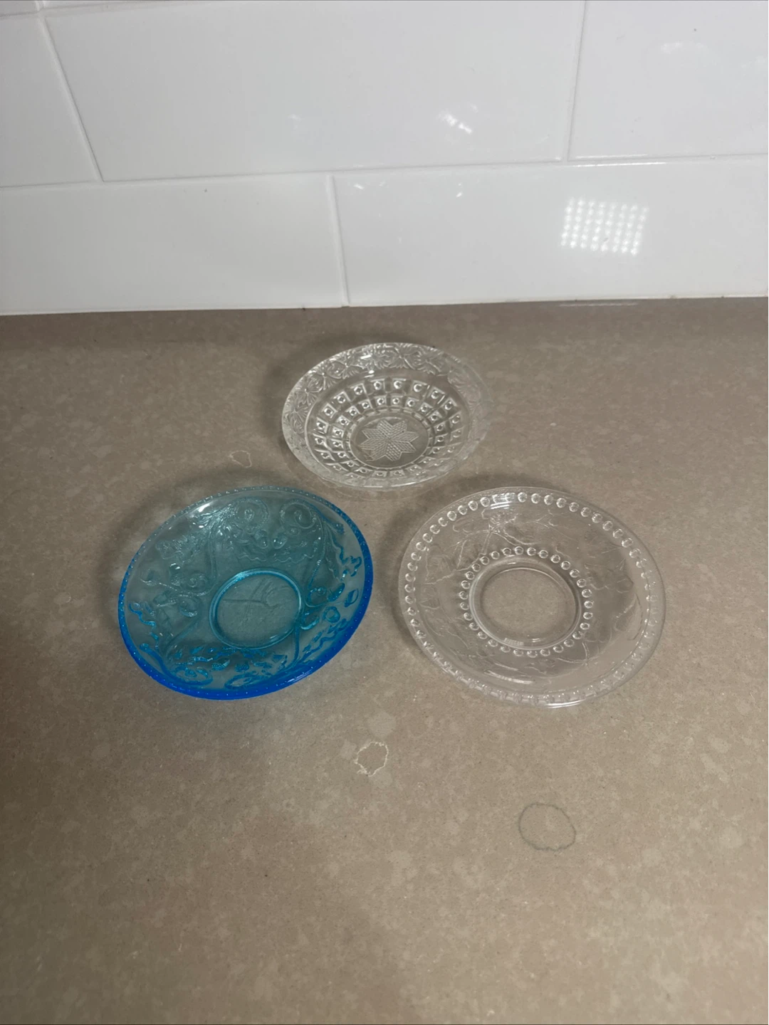 Set of 3 Decorative Glass Plates