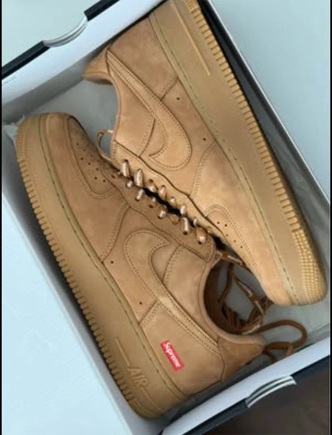 Supreme x Nike Air Force 1 Low SP Wheat / Flax – Size 9 (BNDS) - photo 2