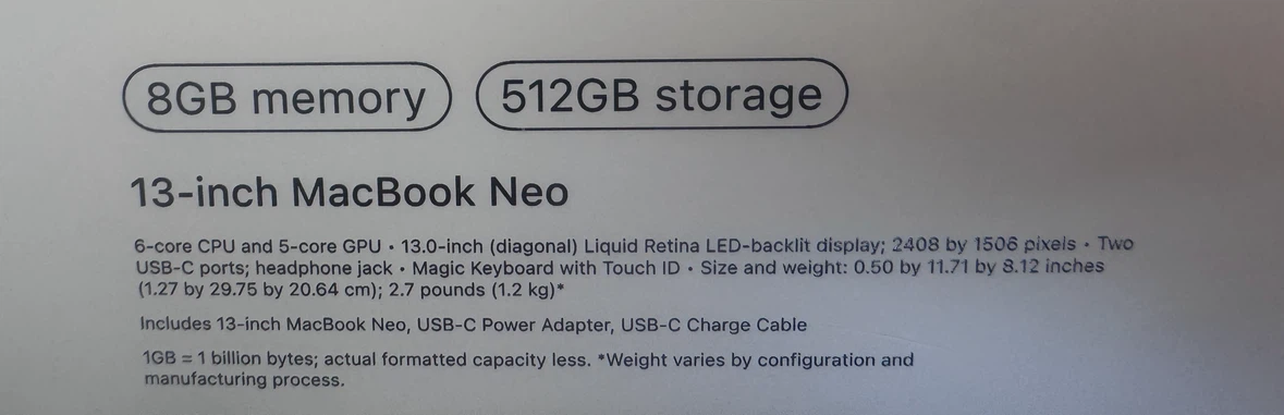 13-inch MacBook Neo Laptop - photo 2