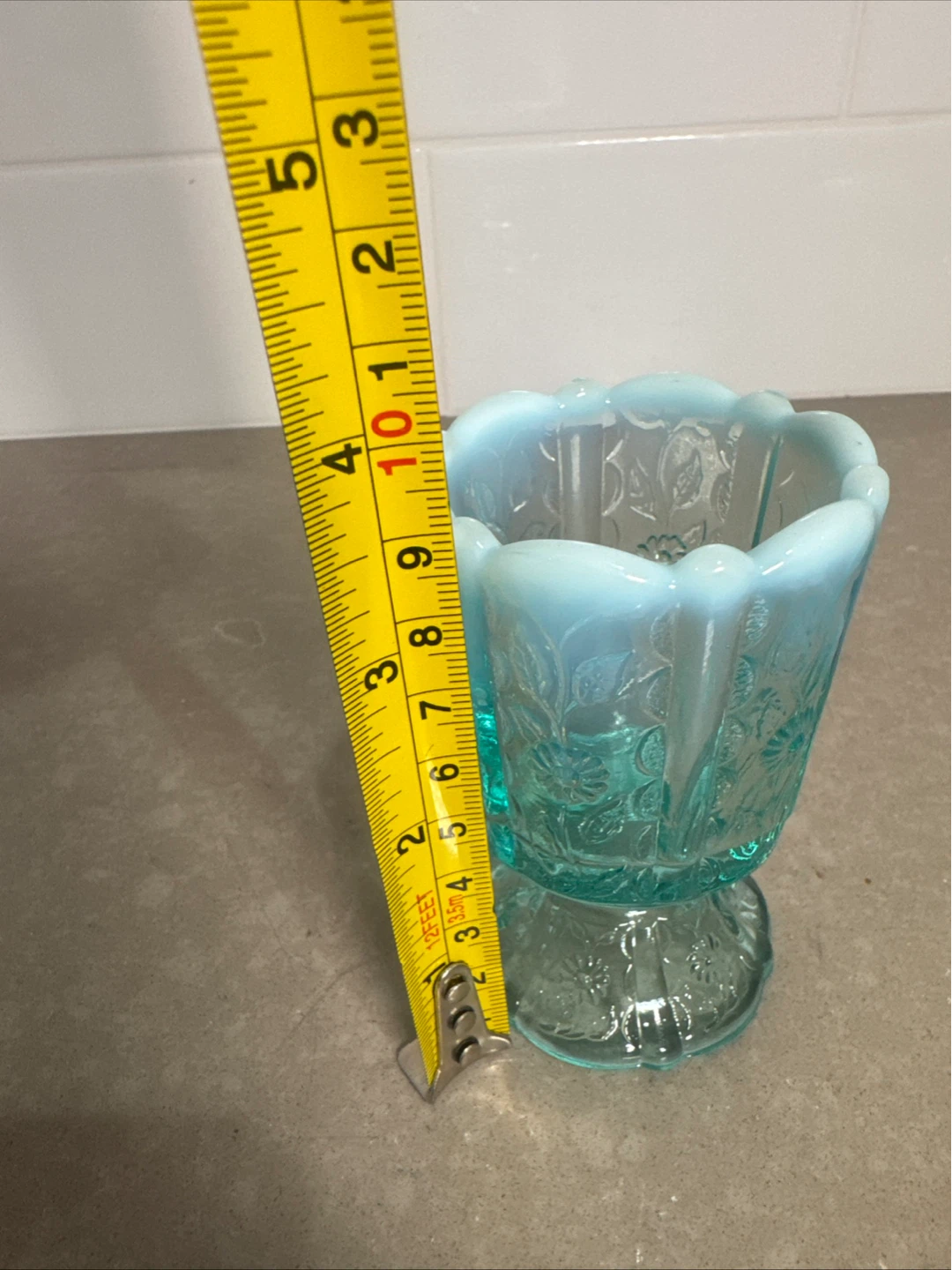 Small blue glass decorative vase - photo 4