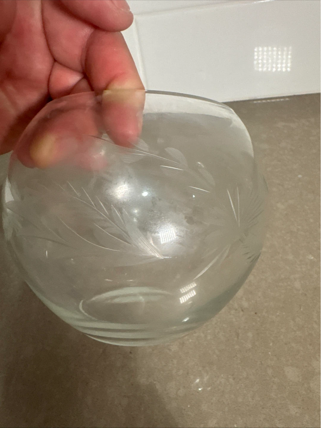 Etched Glass Bowl Vase - photo 3