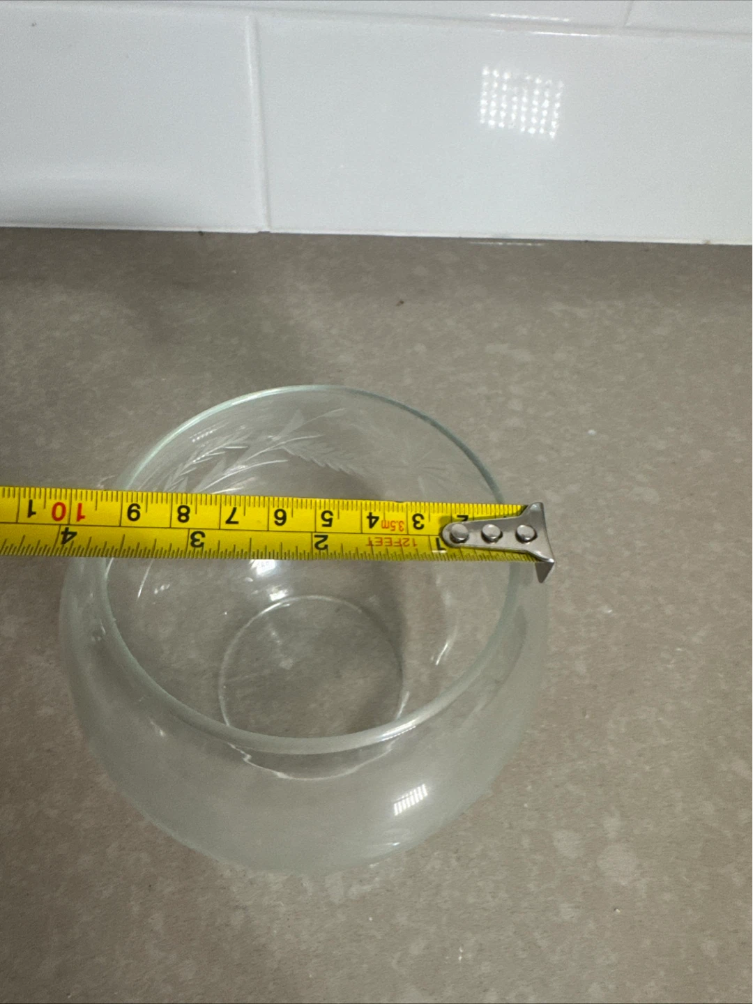 Etched Glass Bowl Vase - photo 5