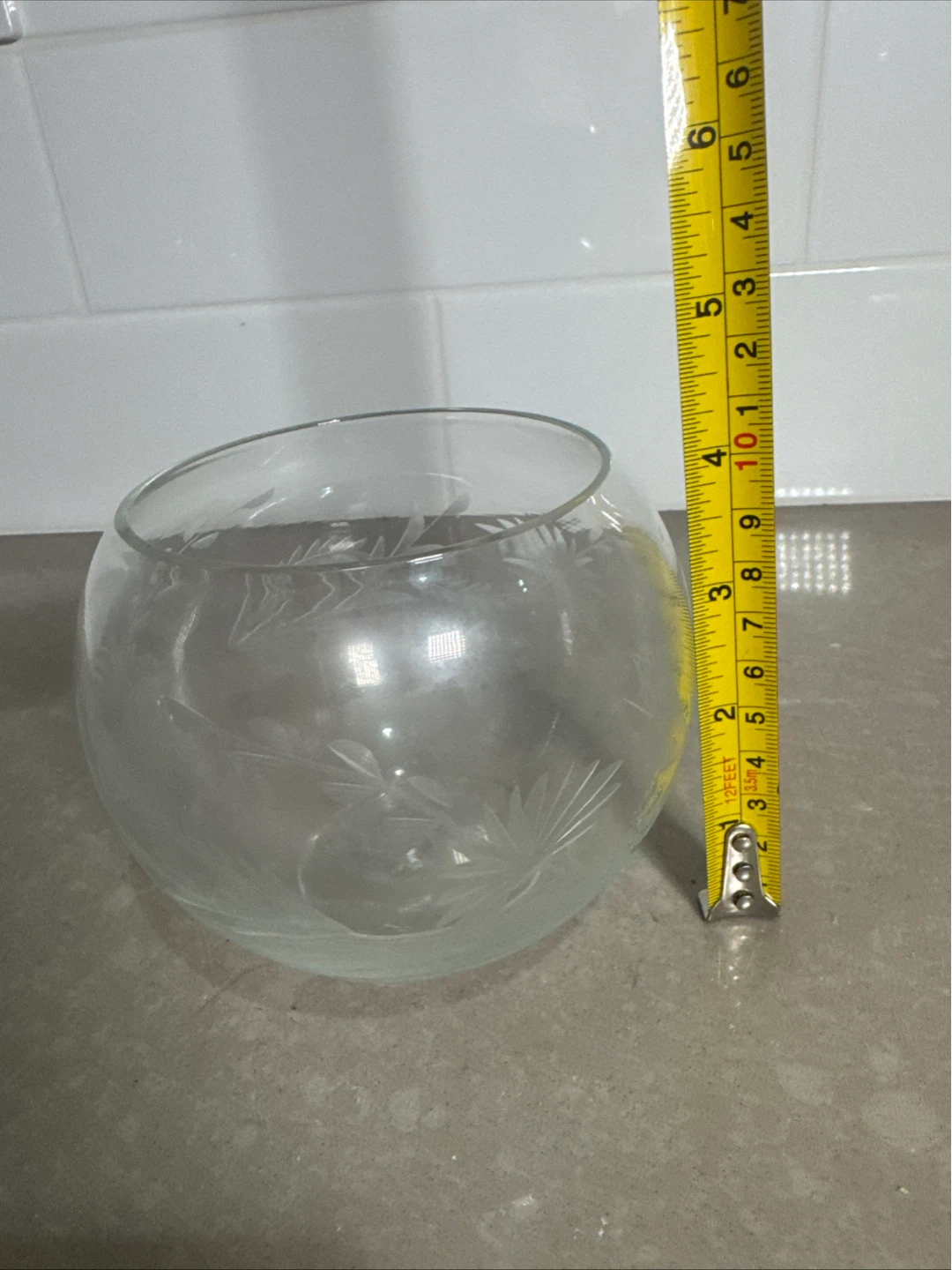 Etched Glass Bowl Vase - photo 4