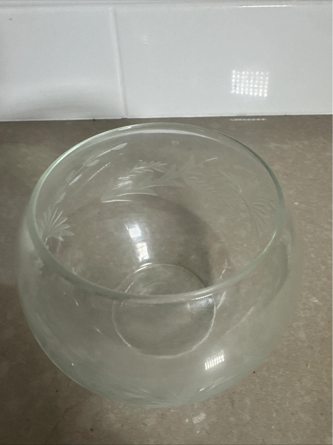 Etched Glass Bowl Vase - photo 2