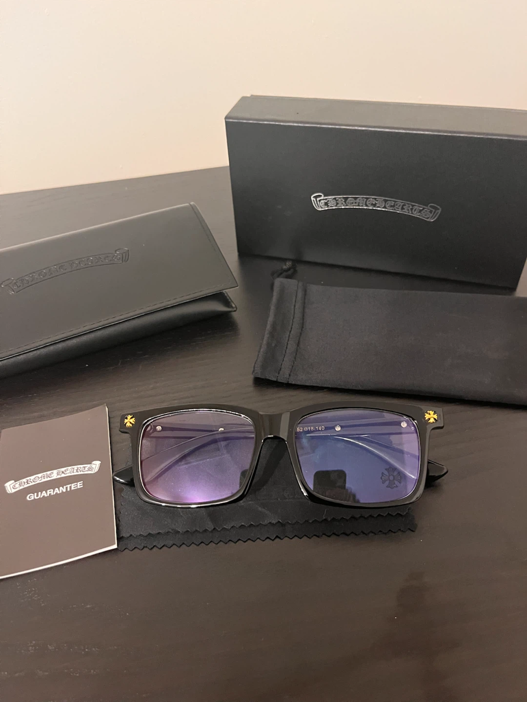 Chrome heart blue light glasses