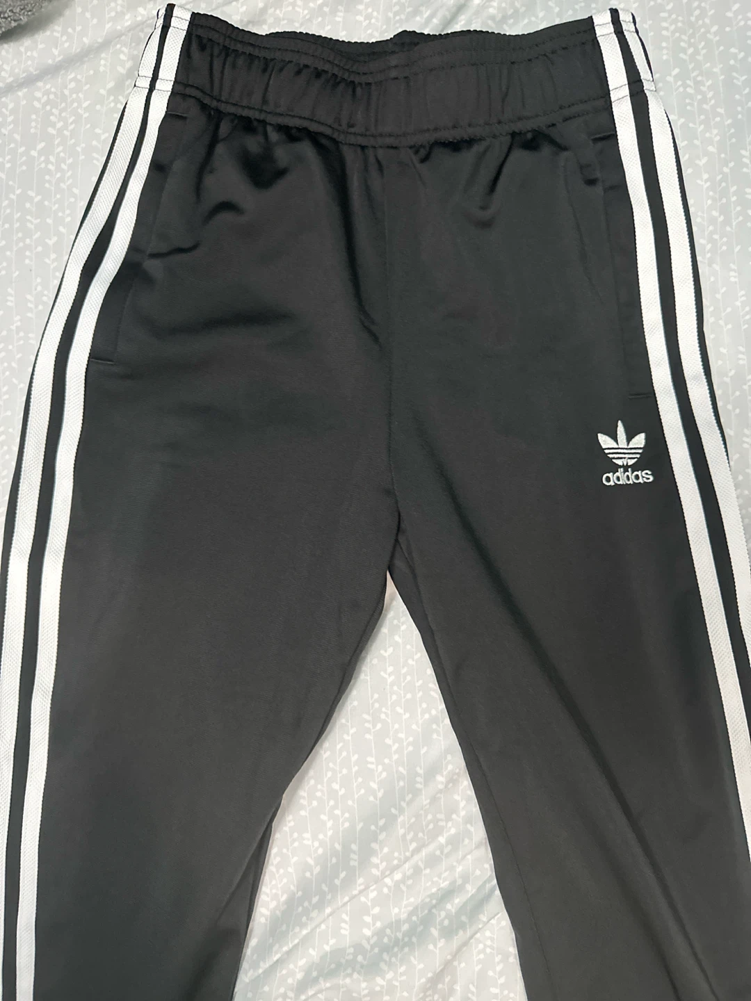 Adidas Track Pants - Black with White Stripes