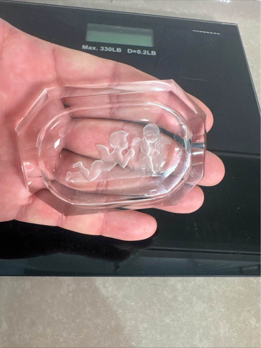 Glass Ashtray with Cherub Engraving - photo 2