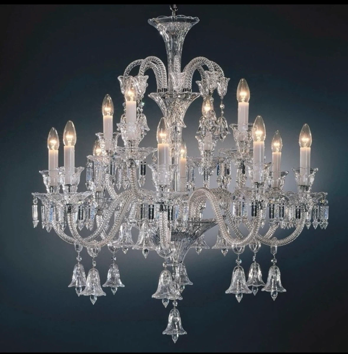 Bell shape clear glass chandelier