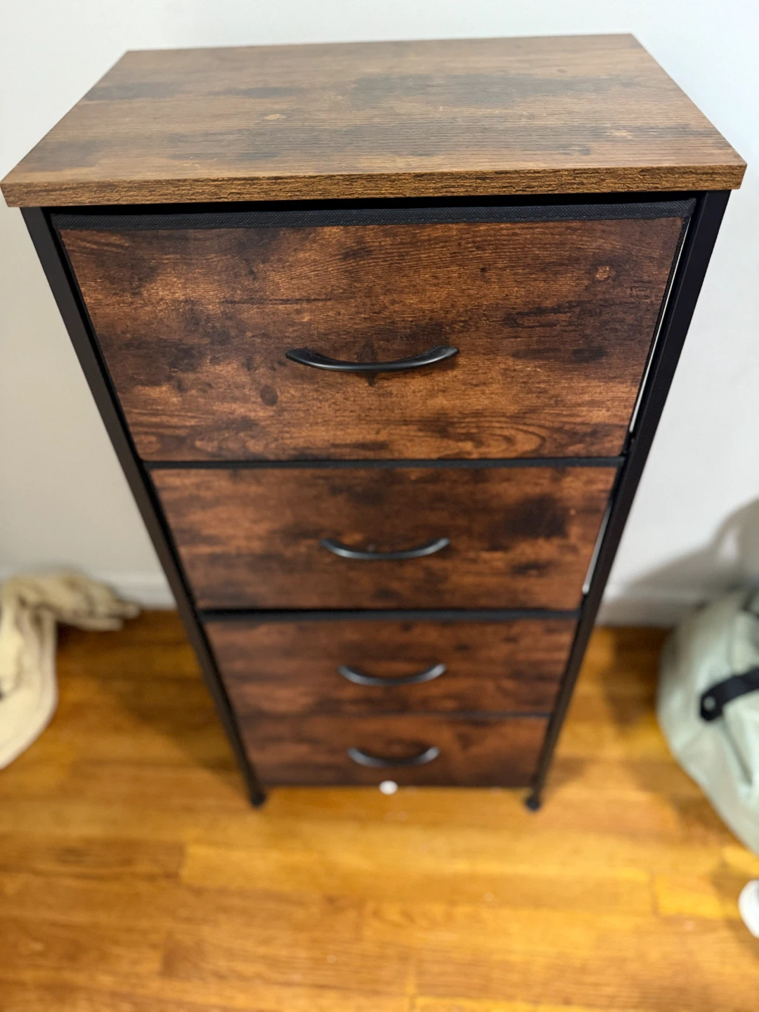 Small Dresser Nightstand - Rustic Brown Wood Grain Print