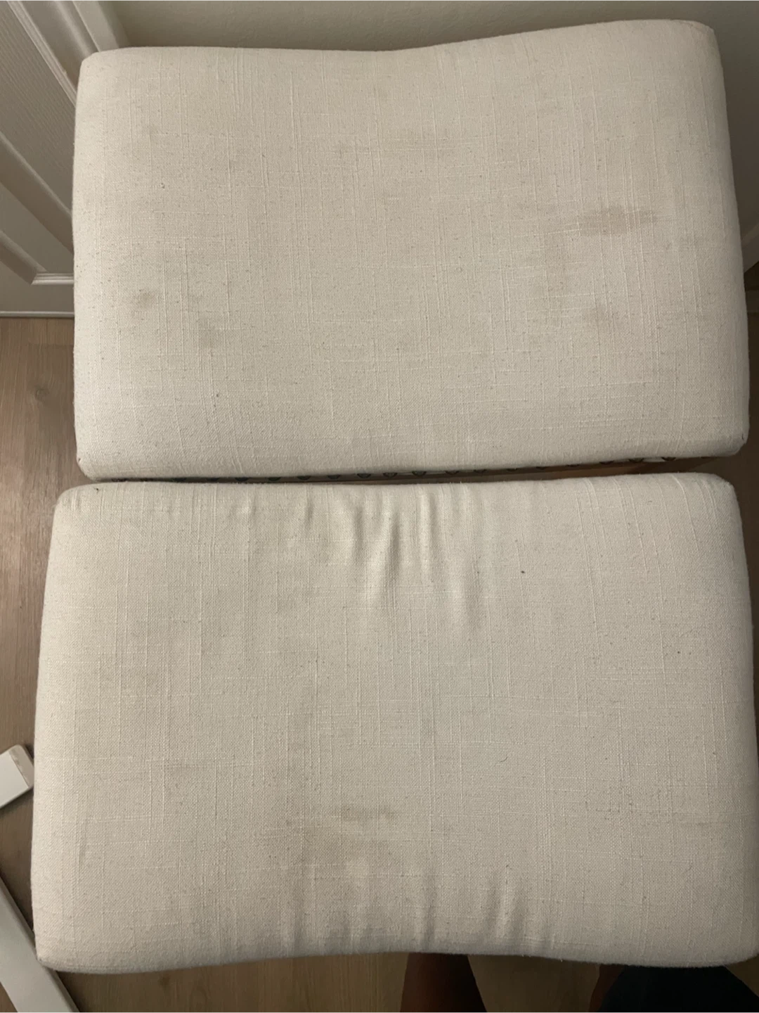 Set of 2 White Upholstered Bar Stools - photo 2