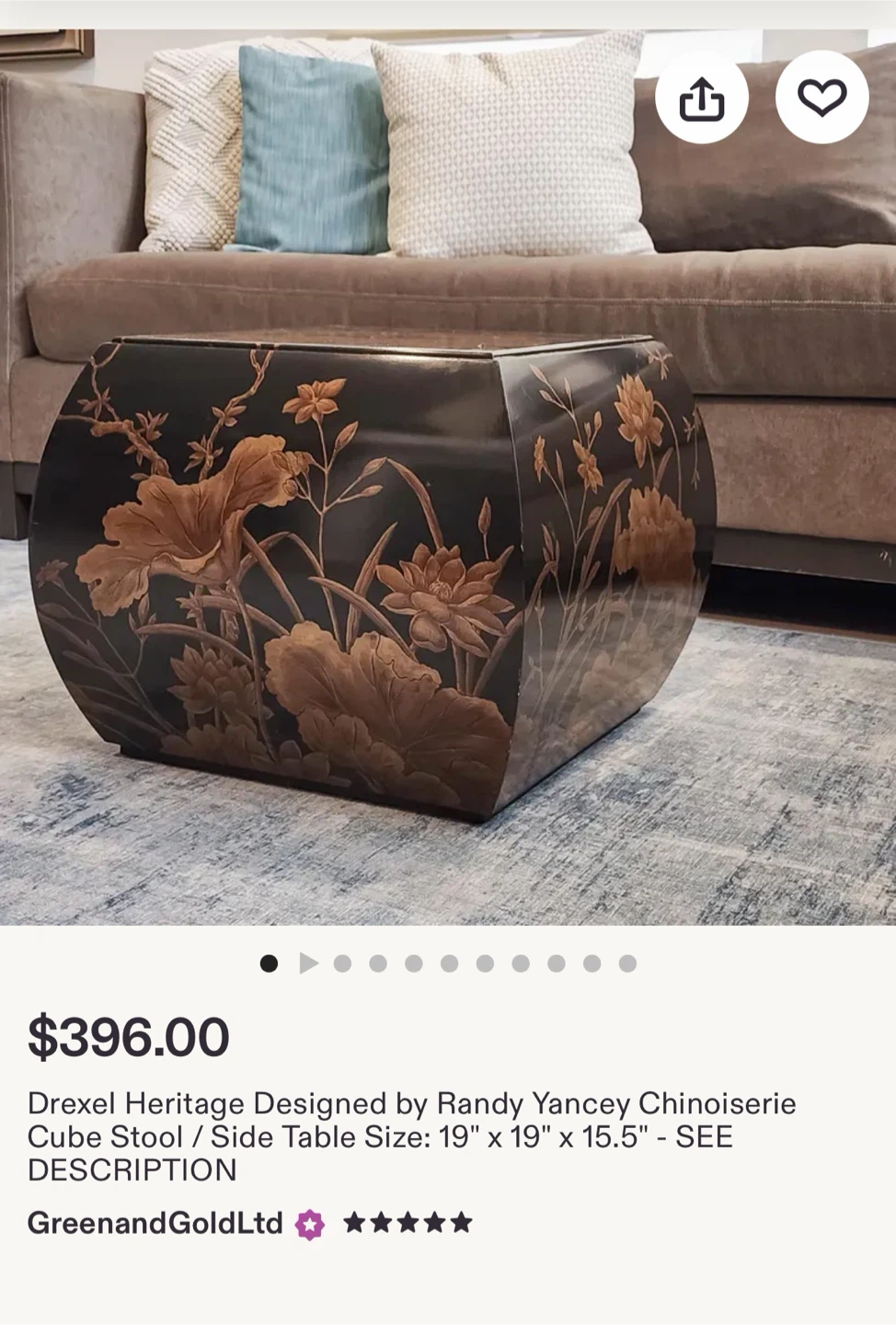 Drexel Heritage Chinoiserie Cube Stool/Side Table - photo 4