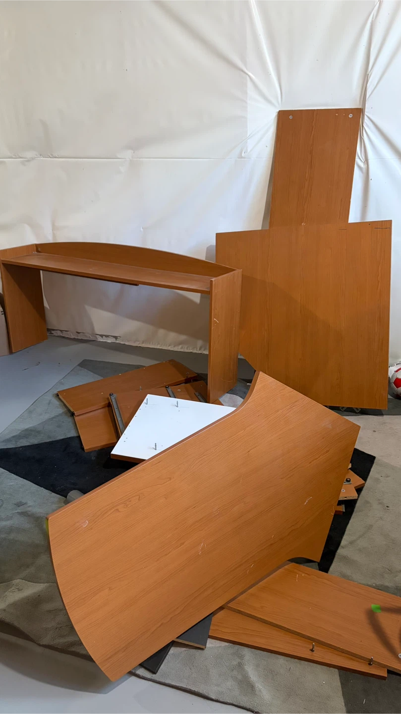 Teak Wood Finish Desk Parts