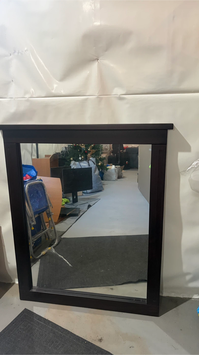Dark Wood Framed Wall Mirror
