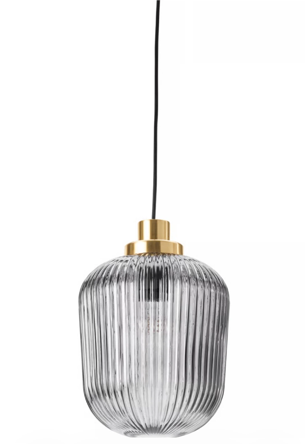 IKEA SOLKLINT Pendant Lamp, Brass/Gray Clear Glass, 9" - photo 3