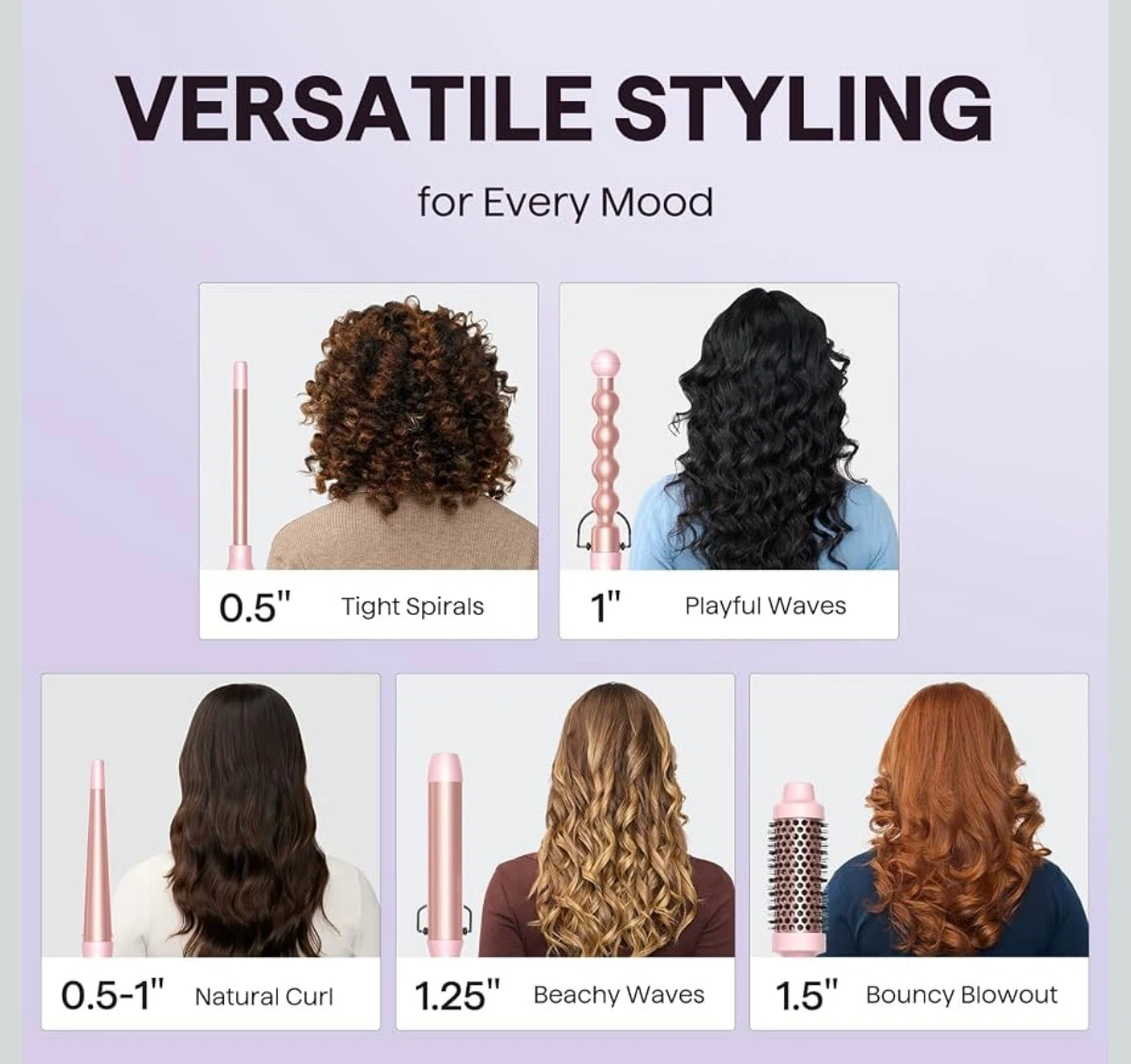 WavyTalk Multi Curl 5-in-1 Curling Wand Set - photo 3
