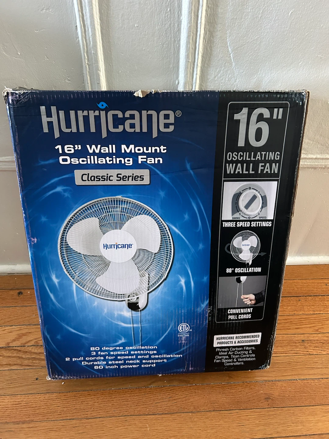 Hurricane 16" Oscillating Wall Fan - photo 2