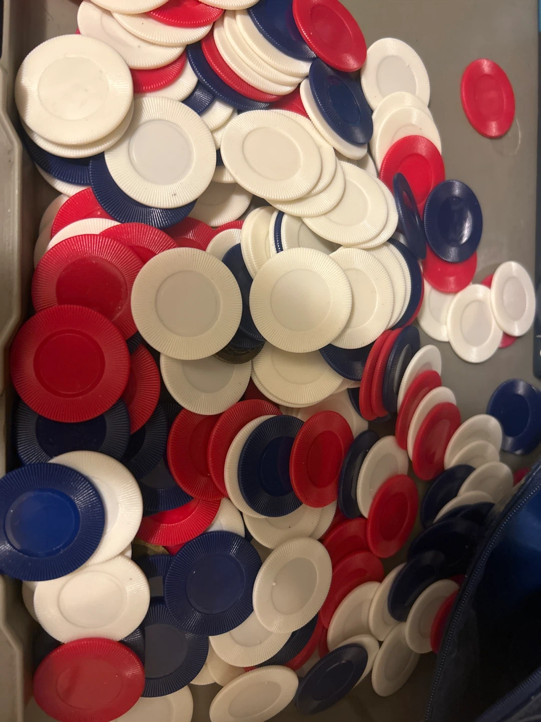 Poker Chips Set - Red, White, and Blue