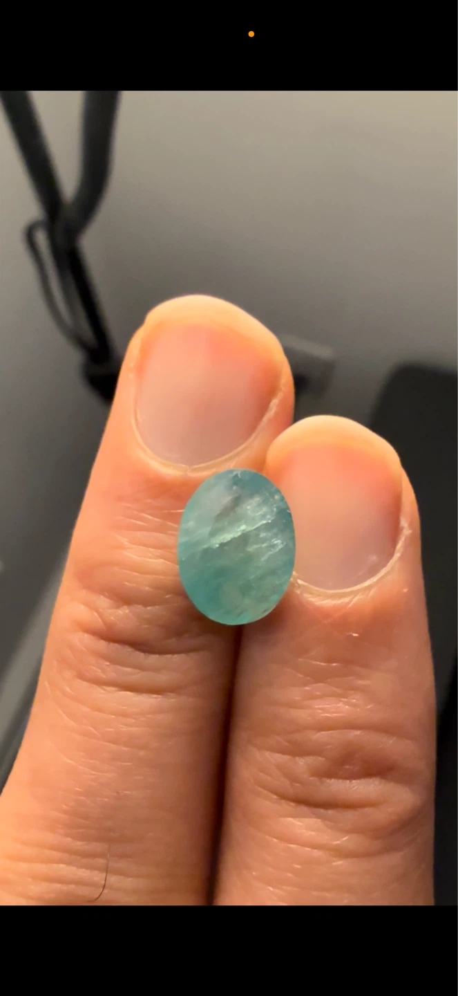 Rare Blue-Green Grandidierite Gemstone | Natural Oval Cabochon - photo 2