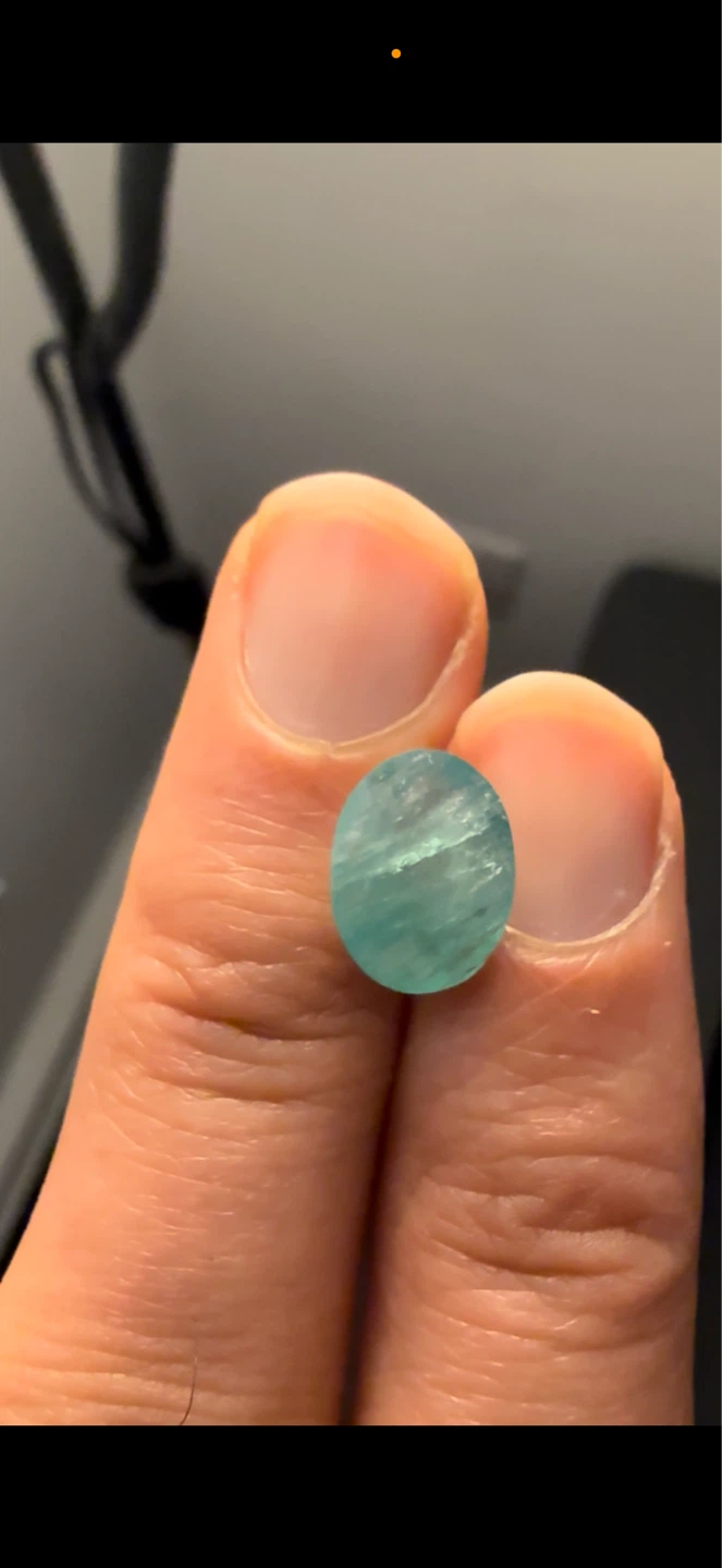 Rare Blue-Green Grandidierite Gemstone | Natural Oval Cabochon