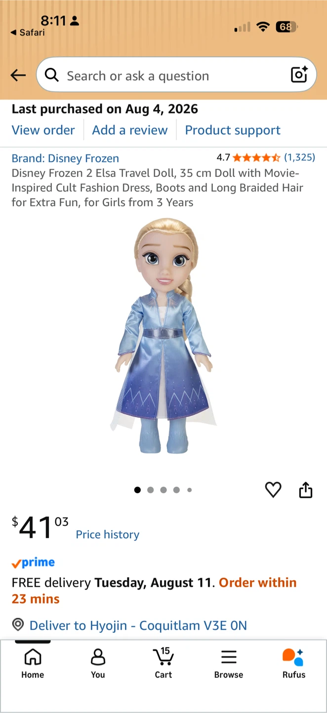 Disney Frozen Elsa Travel Doll 35cm - photo 4