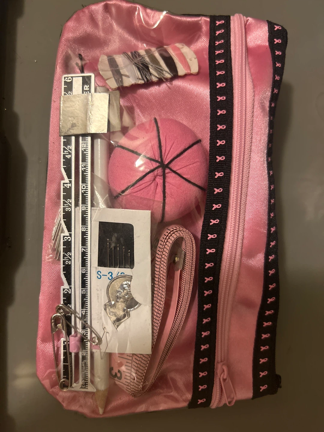 Pink Sewing Kit with Notions