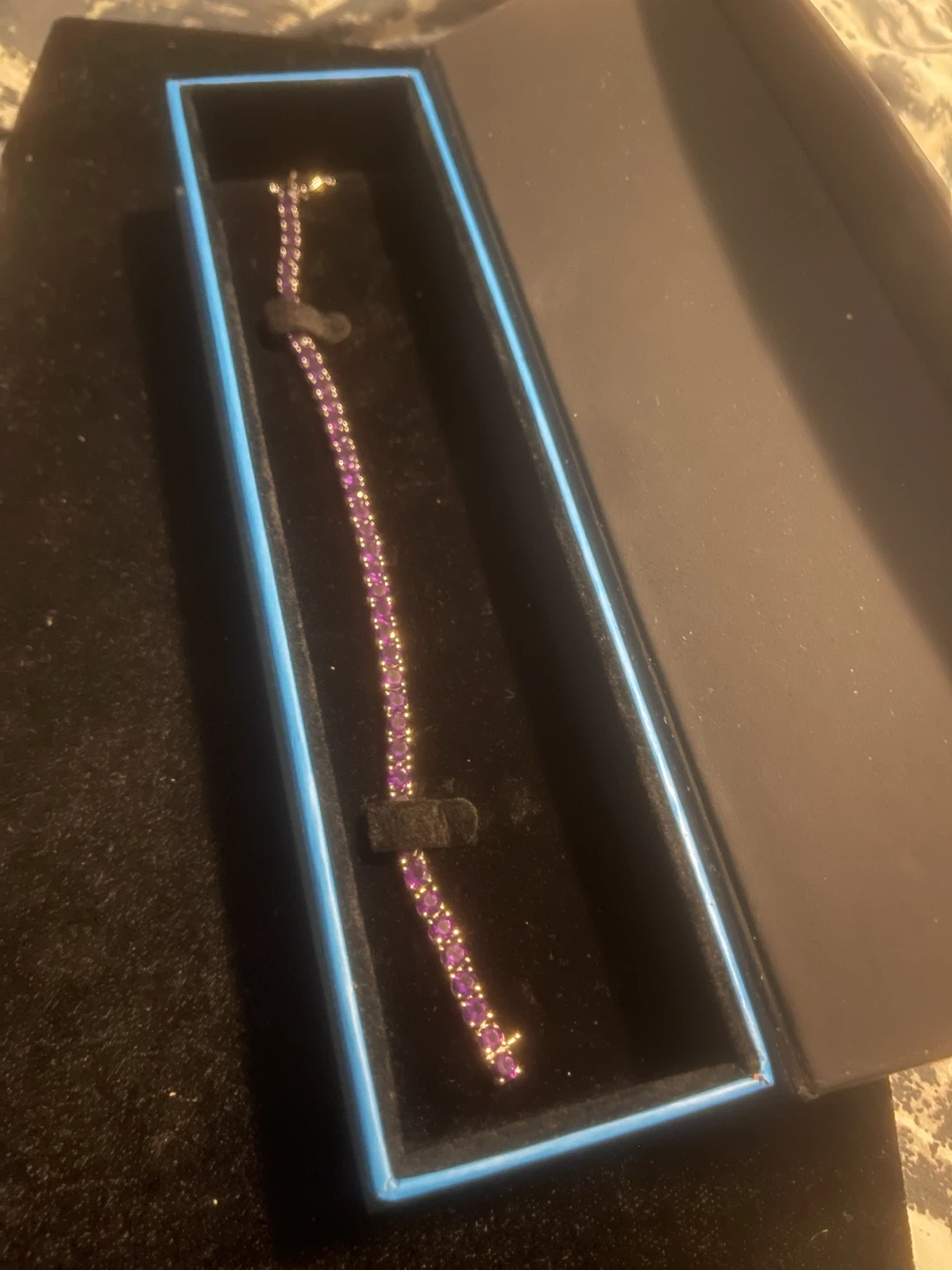 925 sterling silver amethyst tennis bracelet