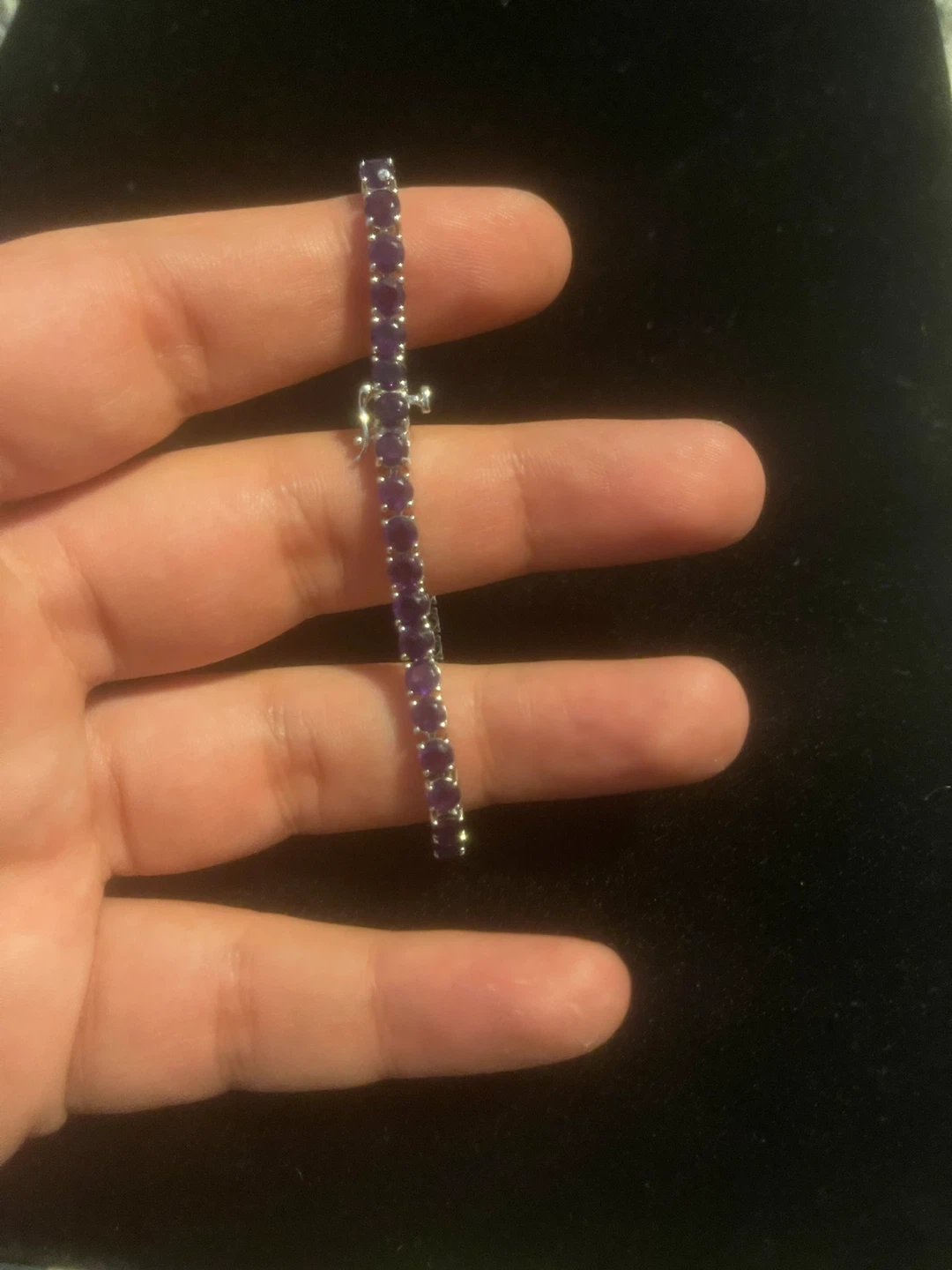 925 sterling silver amethyst tennis bracelet - photo 3