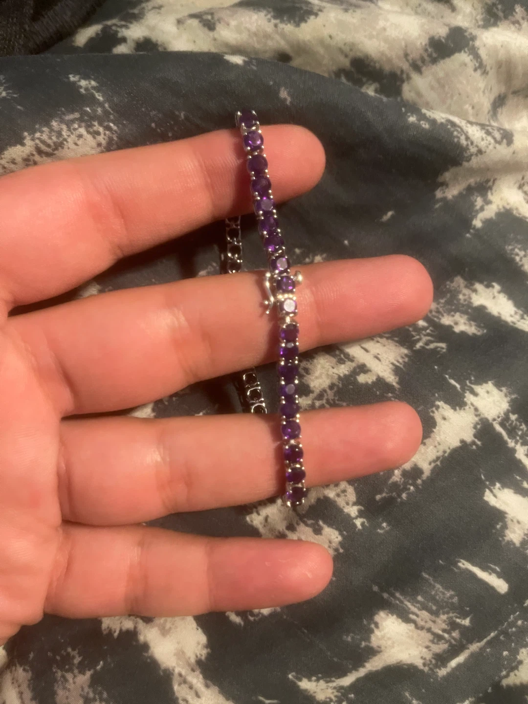 925 sterling silver amethyst tennis bracelet - photo 5