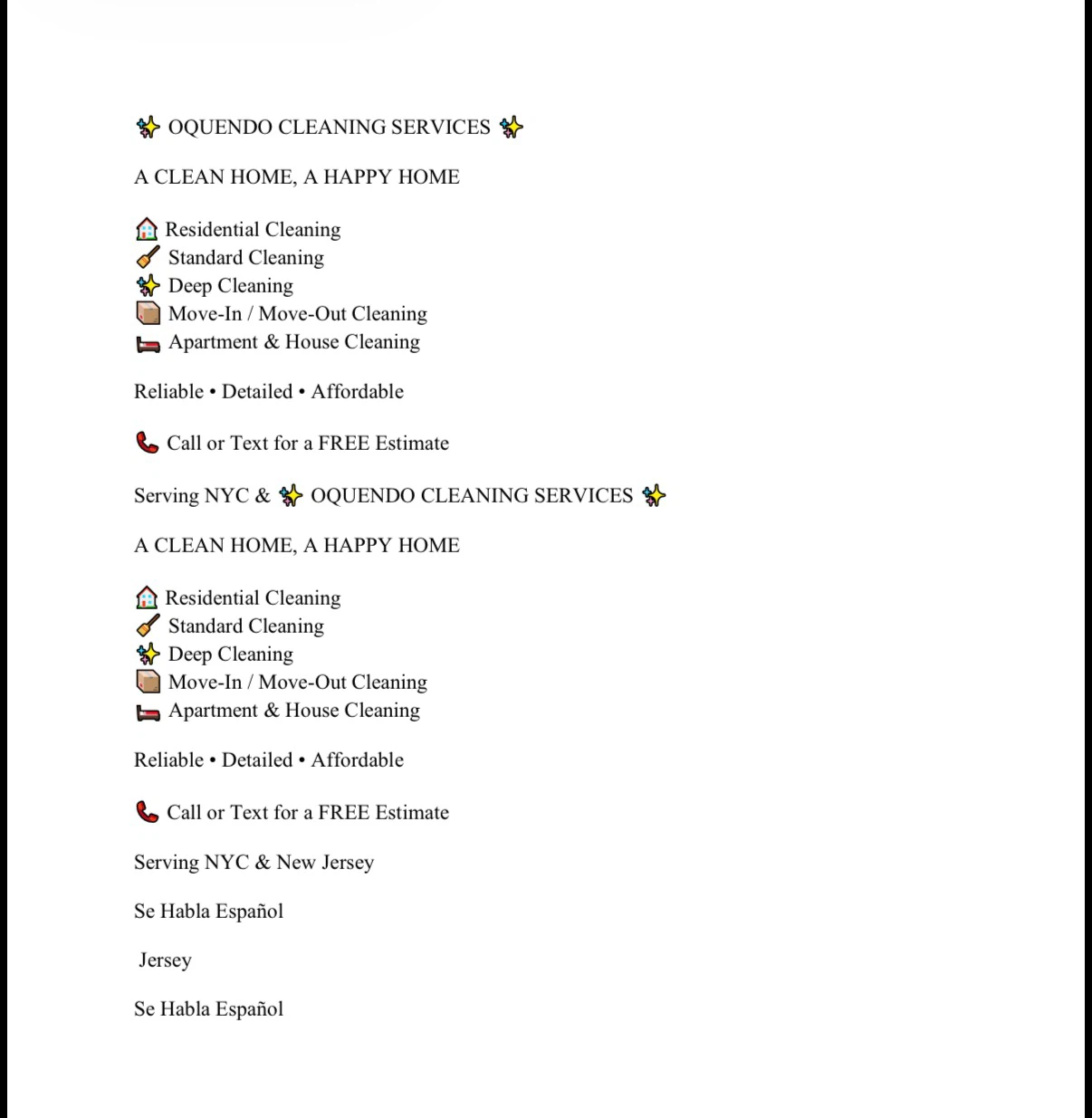OQUENDO CLEANING SERVICES