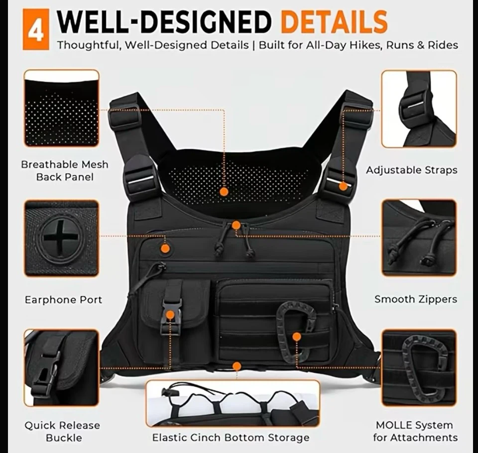 Black Chest Rig Bag - photo 3