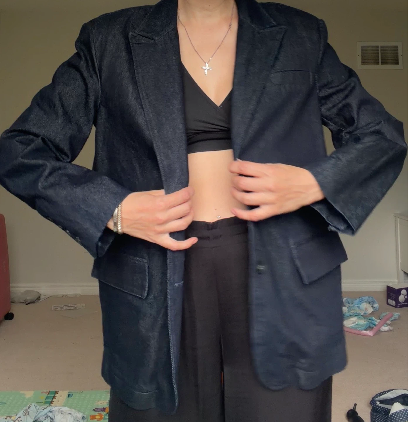 ZARA TRF Oversized Denim Blazer Size M-L - photo 3