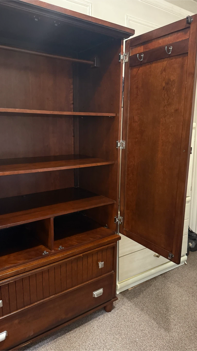 Dark Wood Armoire with Drawers - photo 2