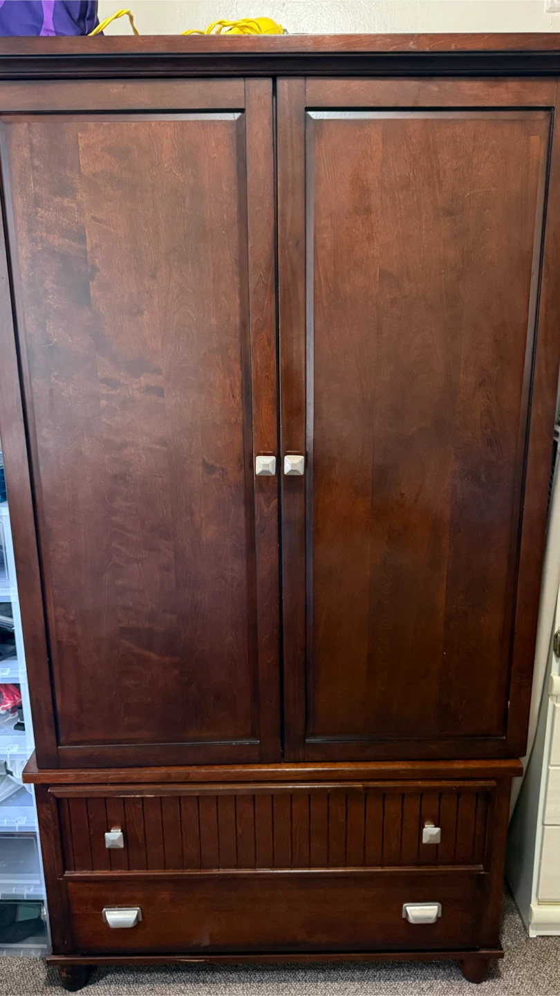 Dark Wood Armoire with Drawers - photo 4