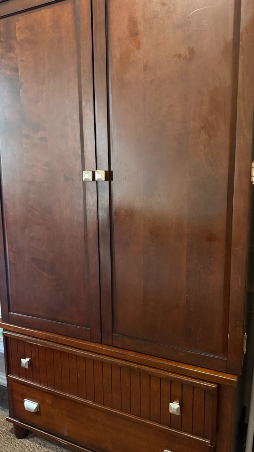 Dark Wood Armoire with Drawers - photo 5