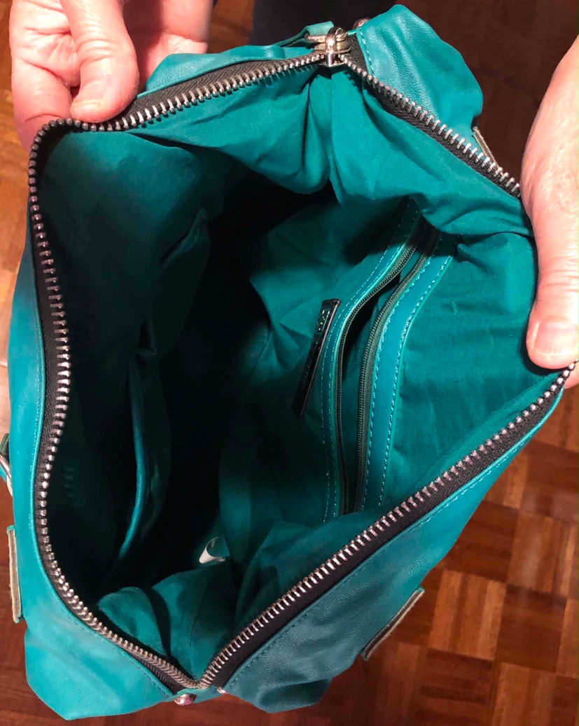 Teal Faux Leather Shoulder Bag - photo 5