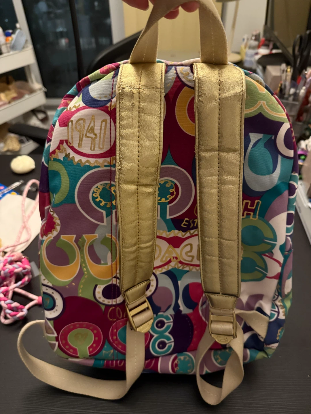 Vintage Coach Poppy Backpack Multicolor Signature Pattern - photo 2