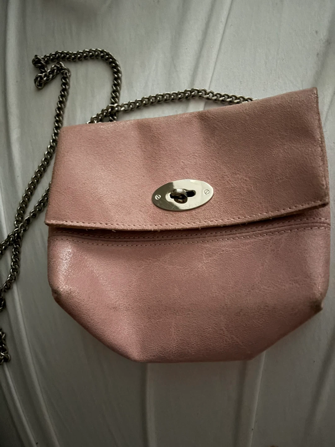 Vera Pelle Pink Suede Shoulder Bag