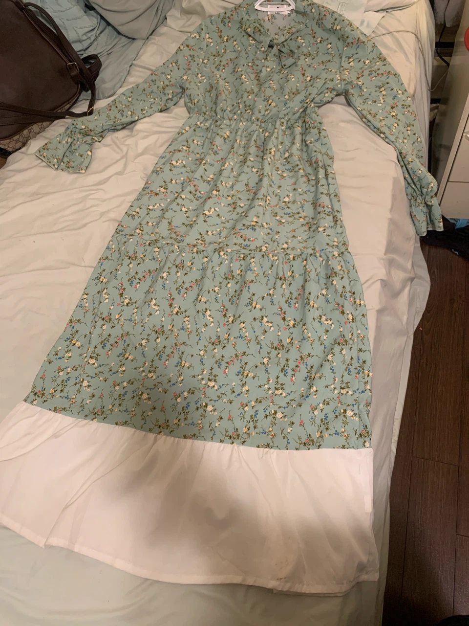 A Green long sleeve dress