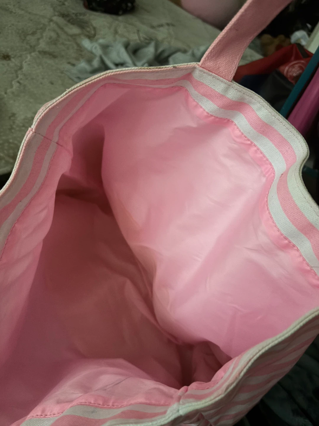 Victoria's Secret Pink Striped Beach Bag