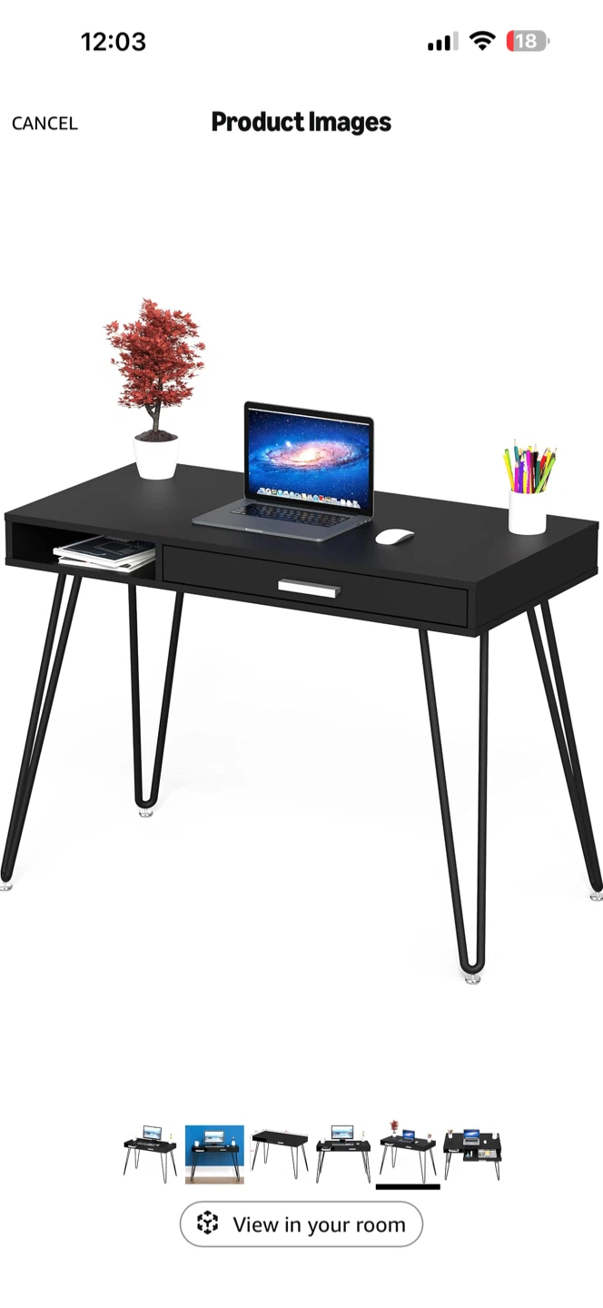 Black Desk with Drawer