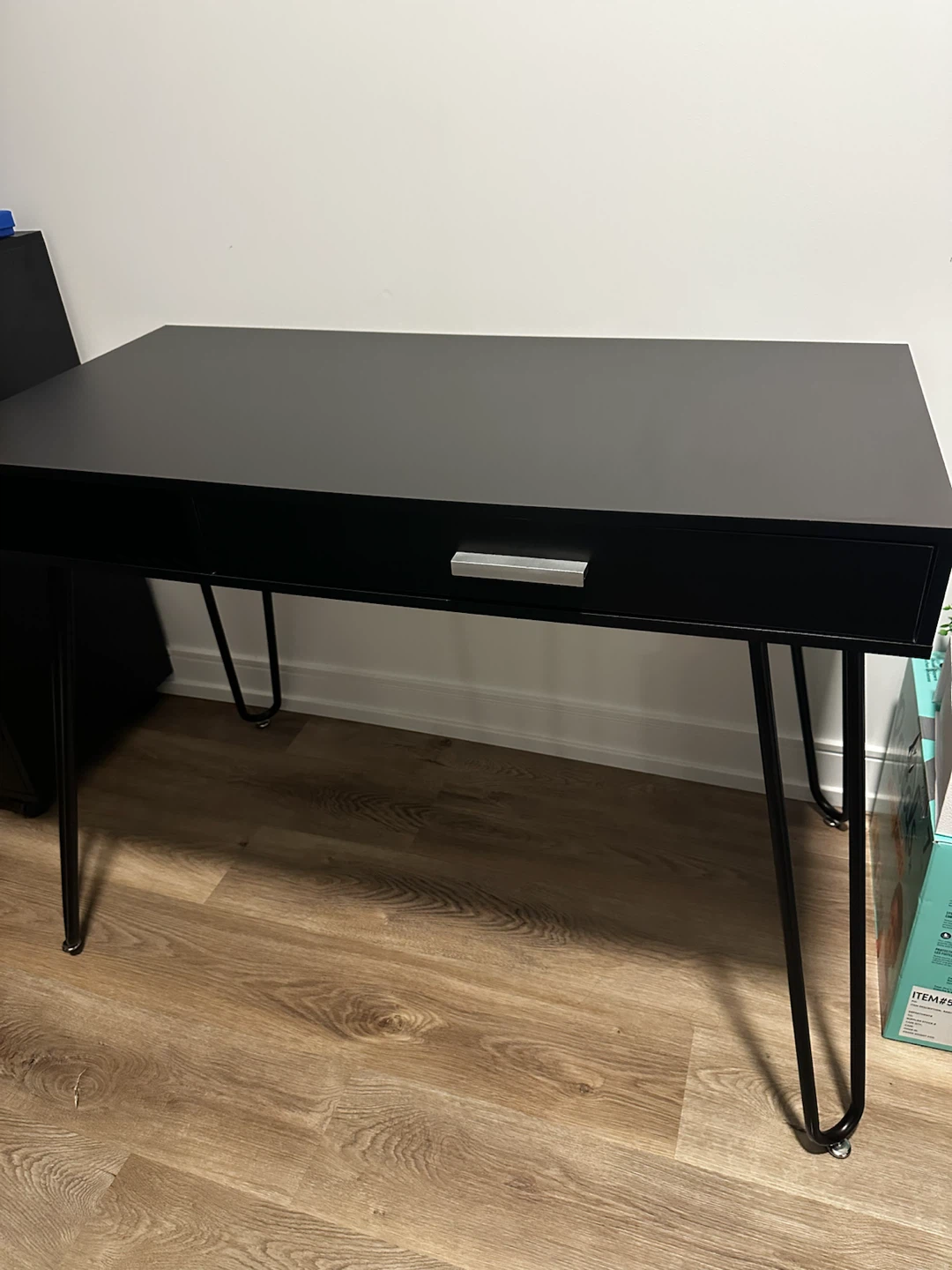 Black Desk with Drawer - photo 3