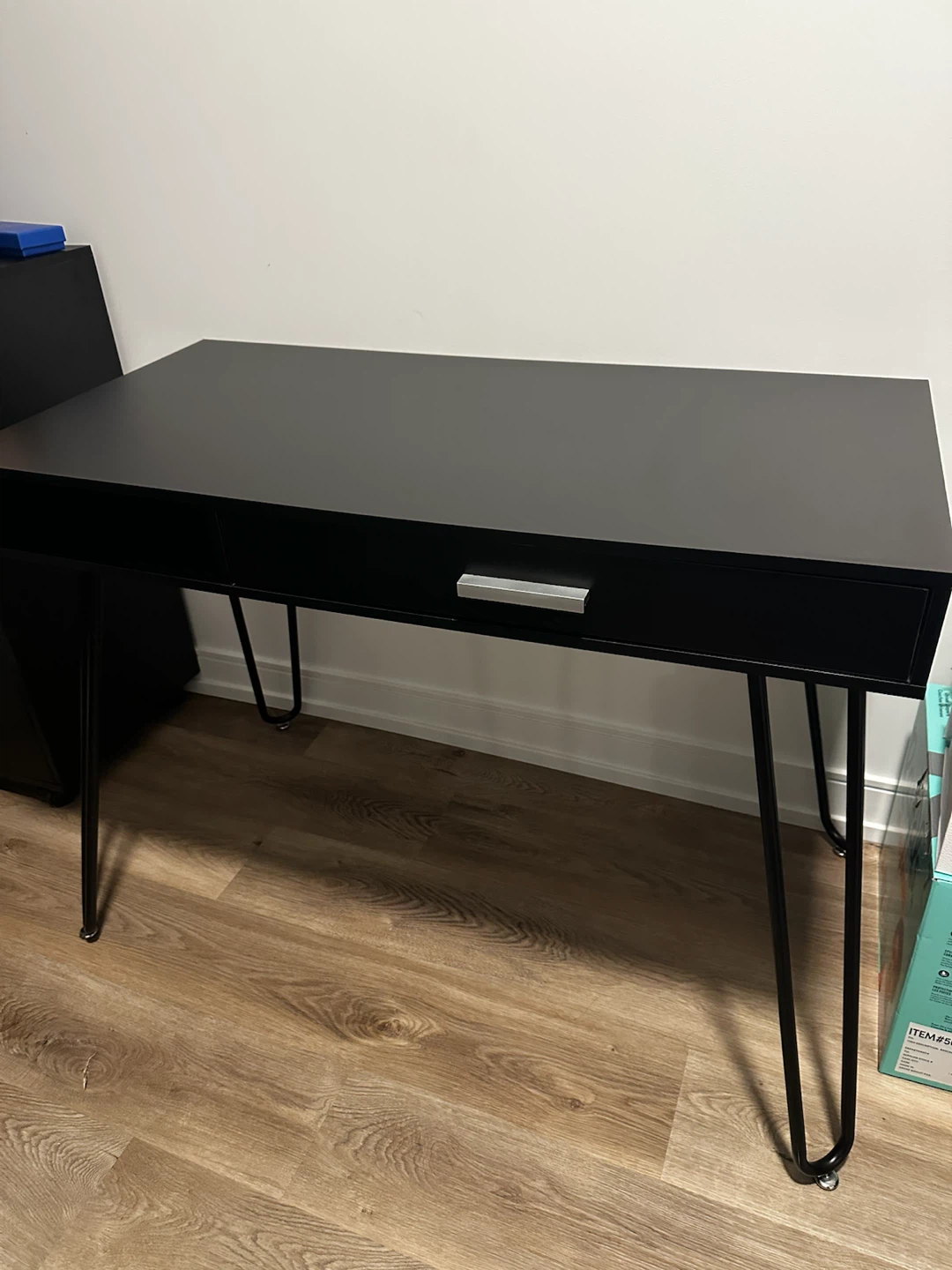 Black Desk with Drawer - photo 4