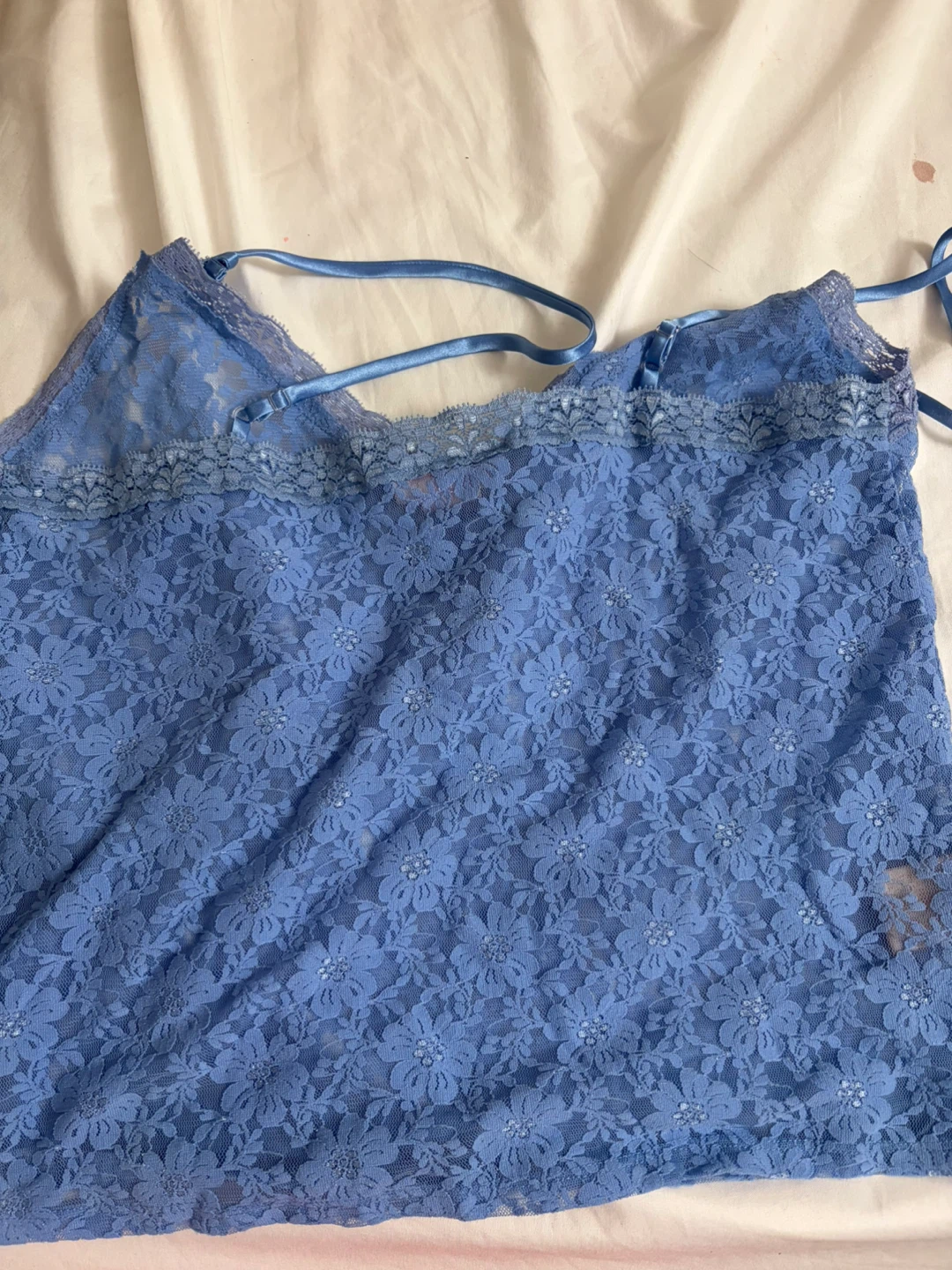 Blue Lace Camisole Top