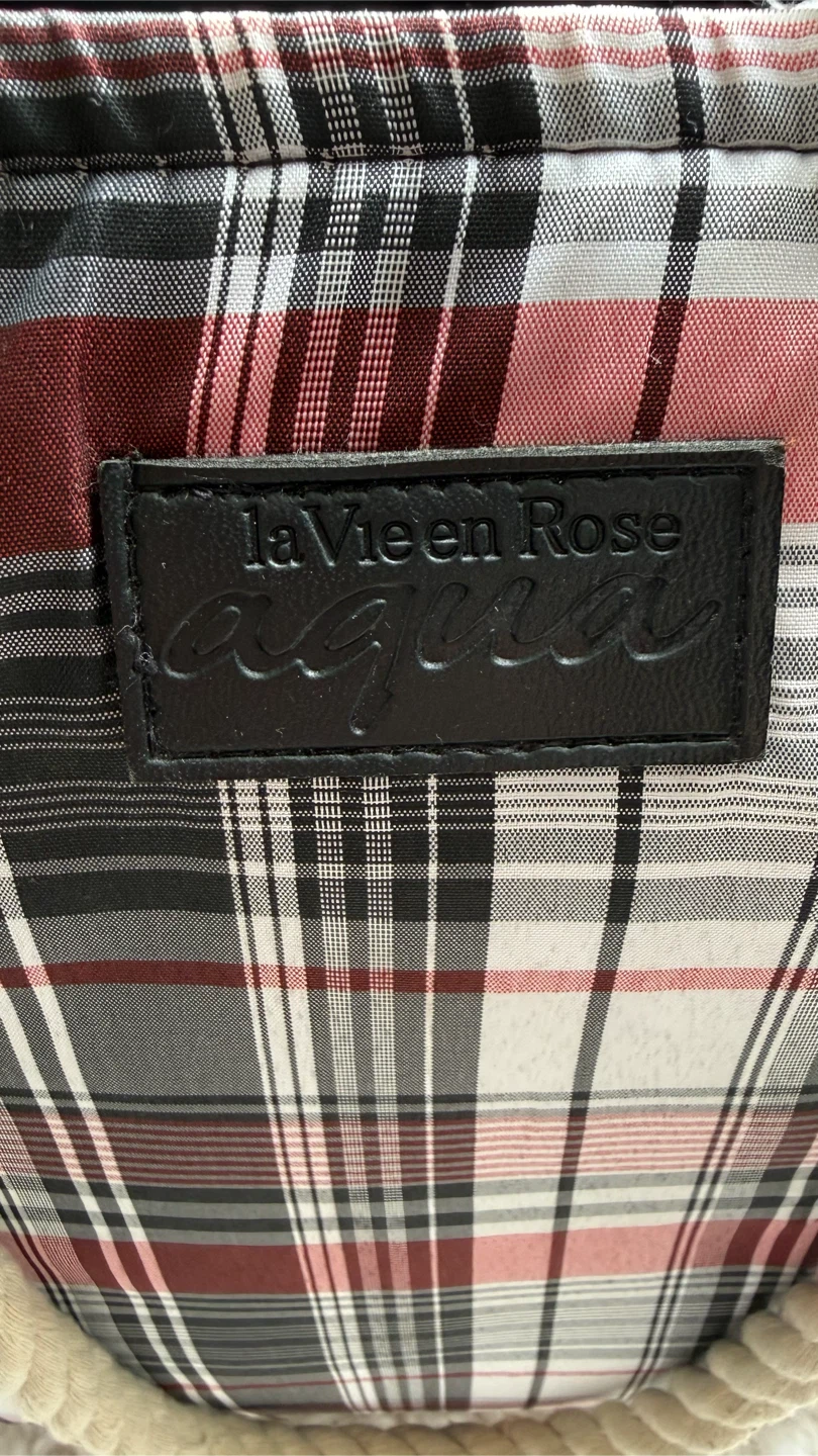 La Vie en Rose Aqua Plaid Tote Bag - photo 2