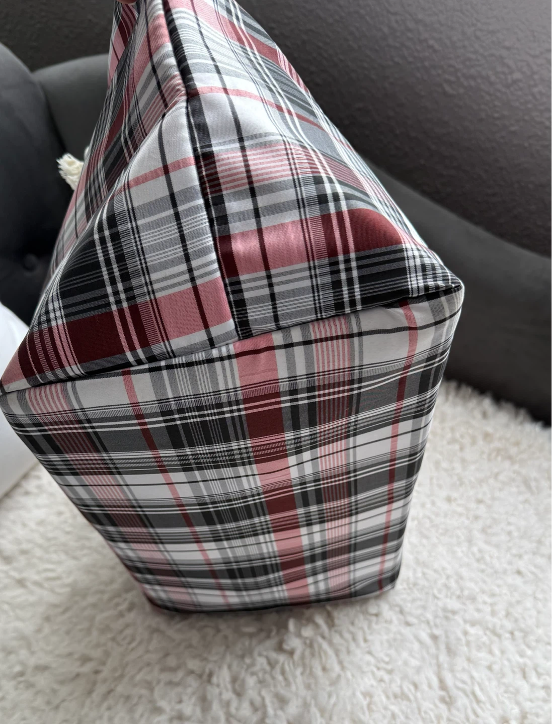 La Vie en Rose Aqua Plaid Tote Bag - photo 4