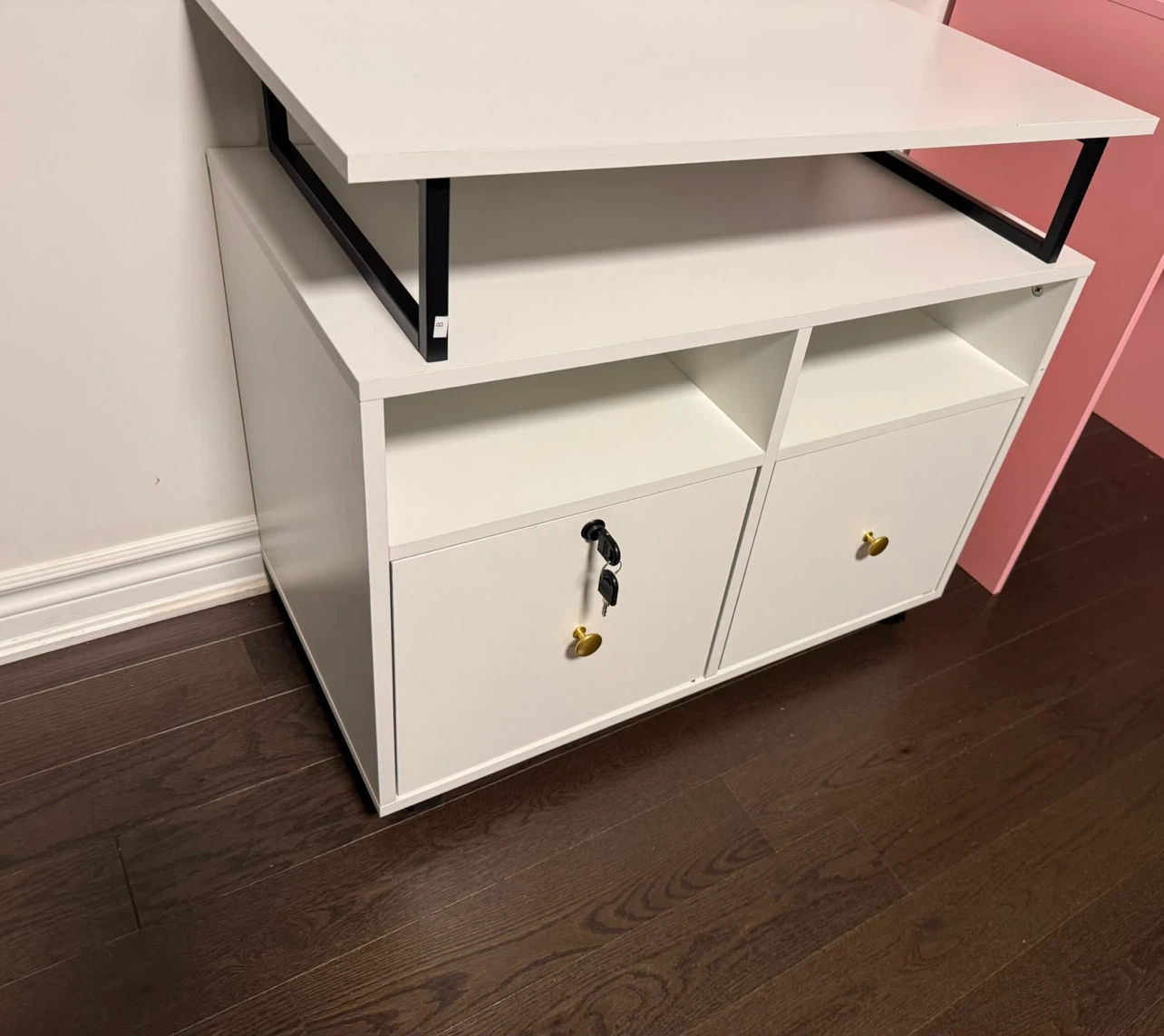 White Filing Cabinet with Storage Shelves - photo 3