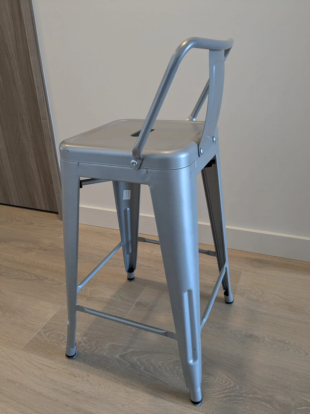 Set of 4 Silver Metal Bar Stools - photo 2