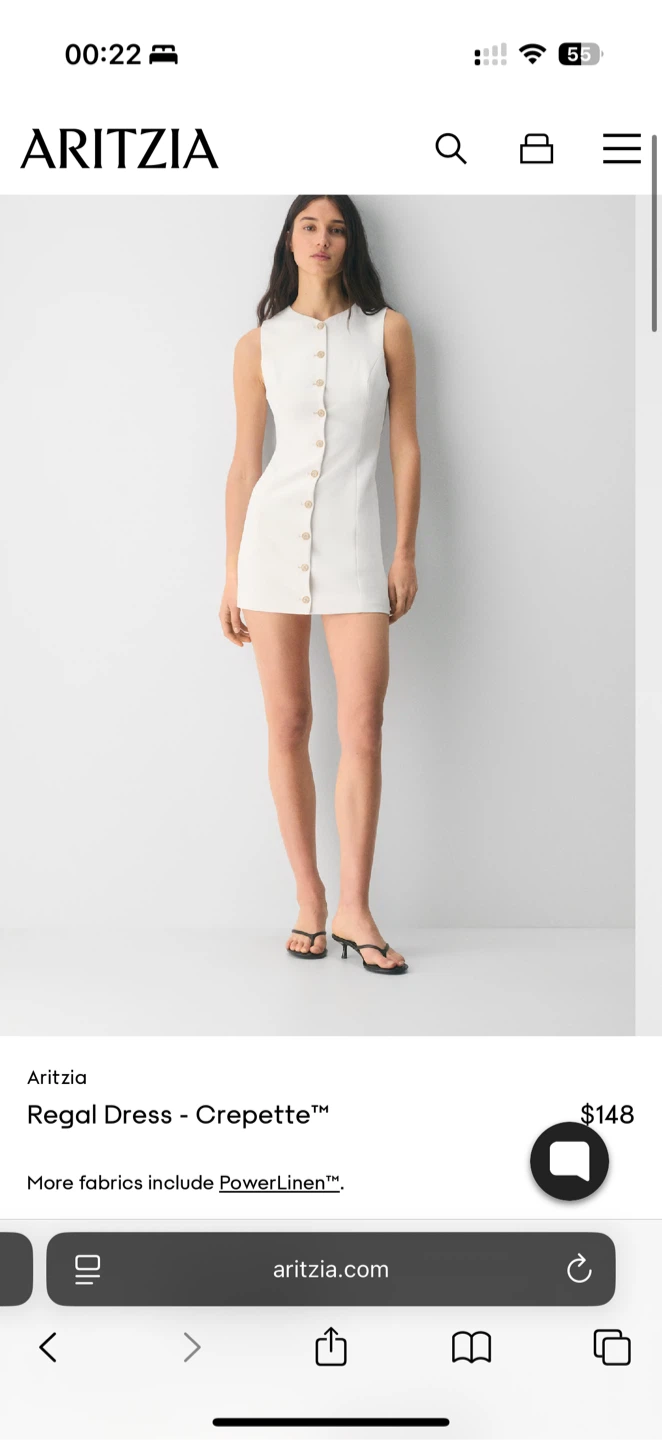 NWT Aritzia Regal Dress Crepette - Light Birch Size 6