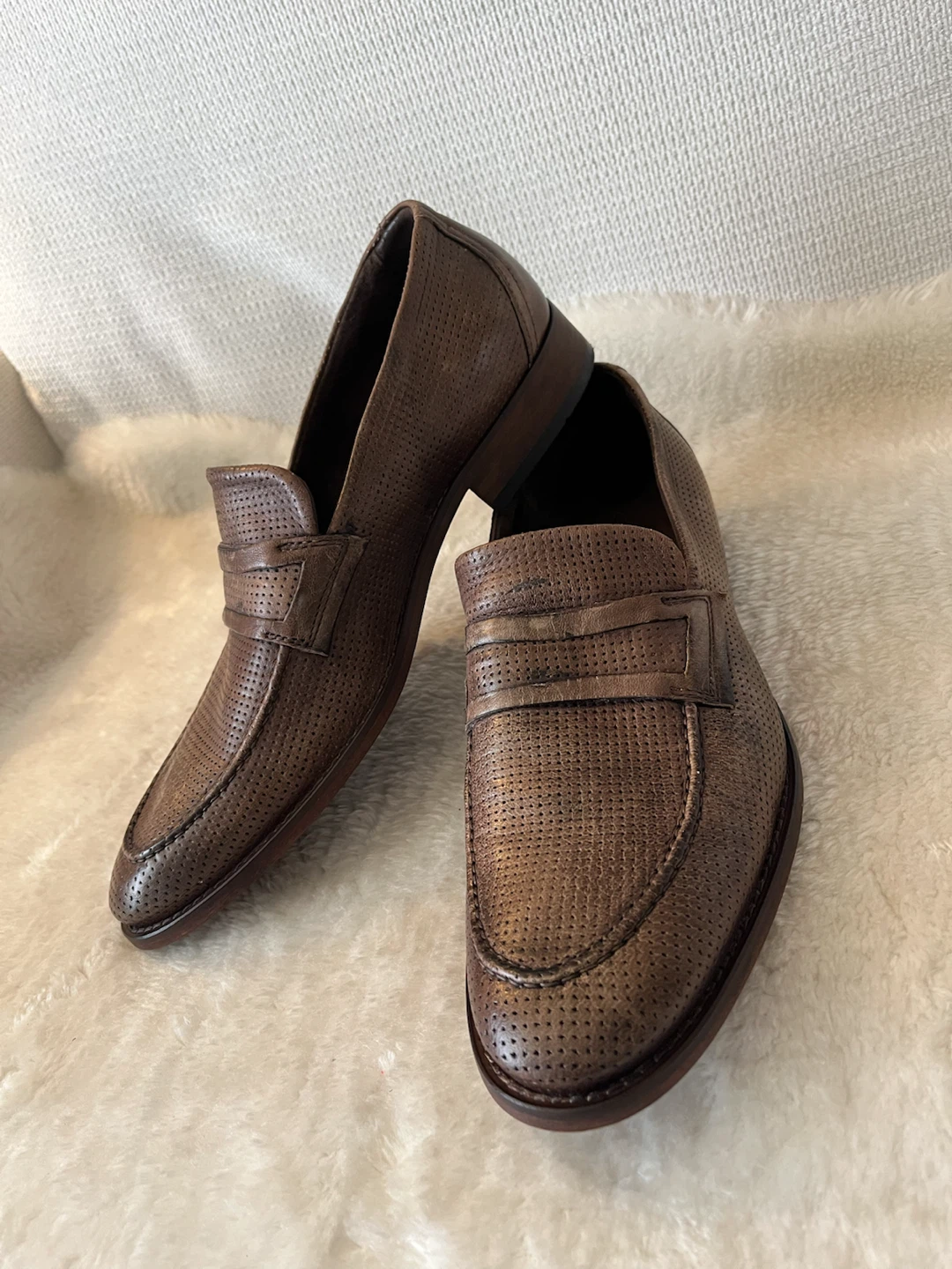 Rossini Brown Perforated Leather Loafers - photo 3